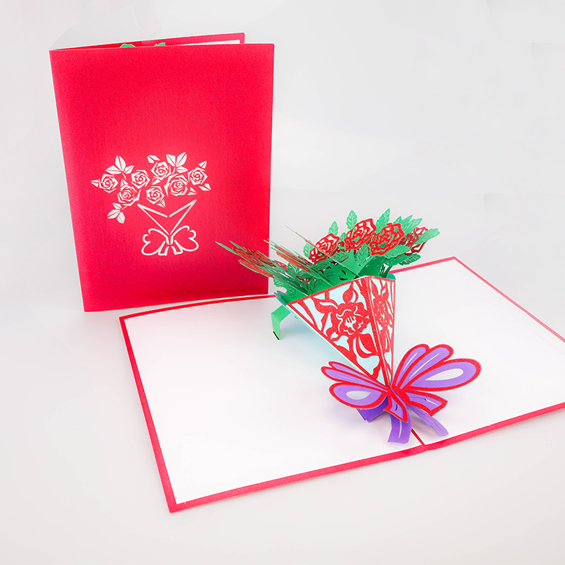 OEM christmas birthday gift laser cut handmade 3d pop up card football stadium