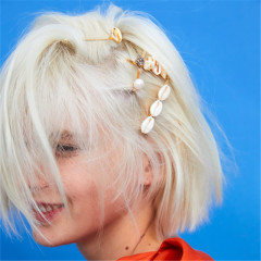 Victoria headwear Barrettes ladies metal diamond pearl sea shell hair pin pearl