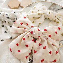 2020 INS New Korean fashion women girls heart point Chiffon bow hair clips for daily