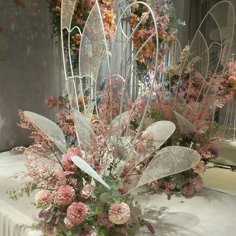 custom Gold metal Road Lead background stage decoration flower centerpieces for wedding table custom Gold metal Road Lead background stage decoration flower centerpieces for wedding table