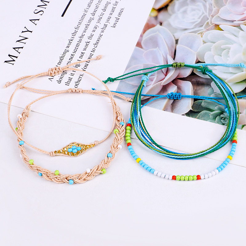 Wholesale Colorful Delicate Braided Cord Beads Bracelet Jewelry For Women Gift Wholesale Colorful Delicate Braided Cord Beads Bracelet Jewelry For Women Gift