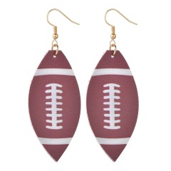 European and American popular personality trend flag basketball leather earrings for women
