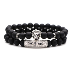 Wholesale 2pcs/set Handmade Men or Women Custom Fashion Zircon Jewelry Natural Stones Beaded Bracelets