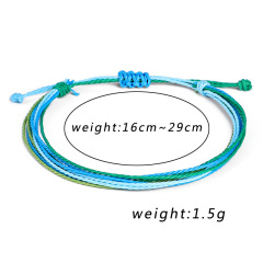 New fashion simple waterproof wax color rope handmade adjustable woven bracelets for women