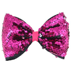 Boutique sequin girls hair accessories bow clips glitter sequin bow clips