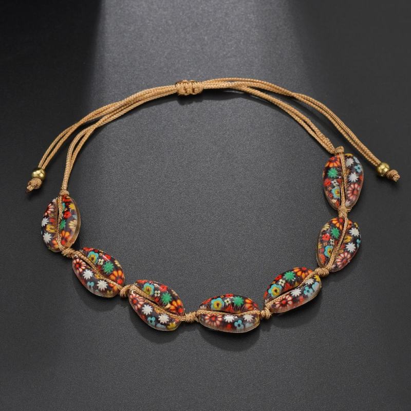 2019 Custom sea shell adjustable rope colorful bead bracelet sets for women