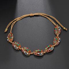 2019 Custom sea shell adjustable rope colorful bead bracelet sets for women