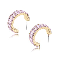Colorful hot sale wholesale trendy fashion alloy crystal women cc earrings stud