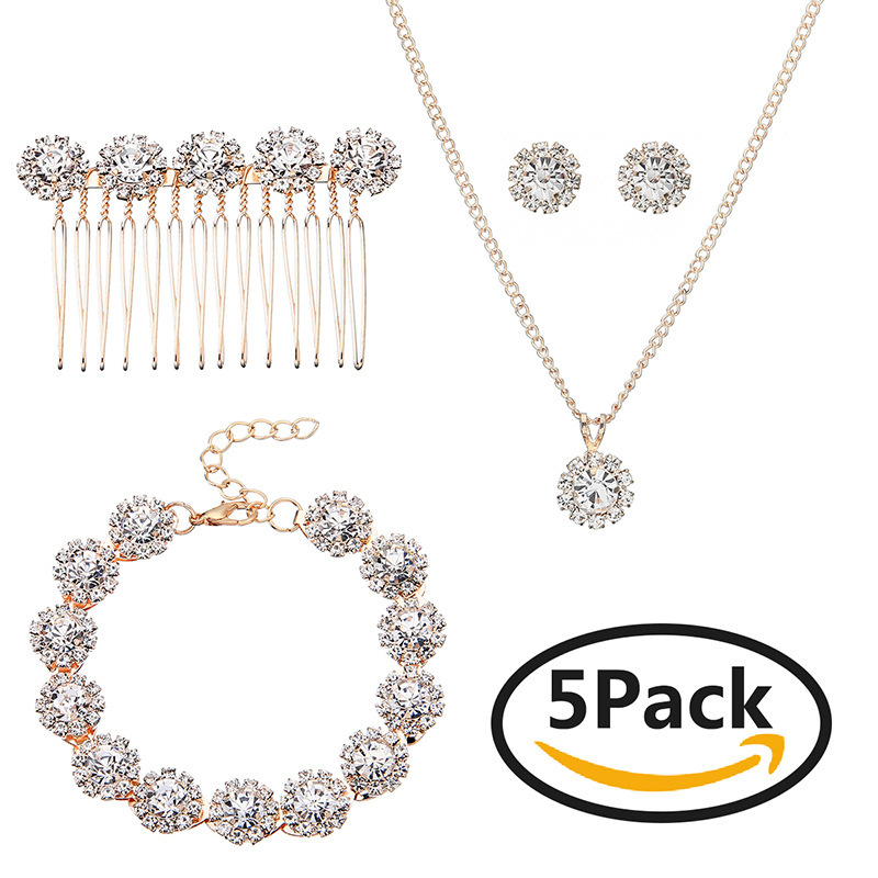 Handmade Zircon silver comb necklace bridal headpiece wedding bridal jewelry sets Handmade Zircon silver comb necklace bridal headpiece wedding bridal jewelry sets