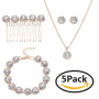 Handmade Zircon silver comb necklace bridal headpiece wedding bridal jewelry sets Handmade Zircon silver comb necklace bridal headpiece wedding bridal jewelry sets
