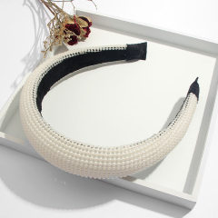 Wholesale Korea Hair Accessories wedding  custom HeadBand Women Fabric Tie Plastic Pearl knot Headband