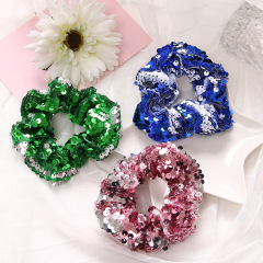 Rose gold custom  kids star ponytail elastic girl sequin hair tie