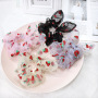 Summer hot sale strawberry pattern yarn elastic rabbit ear hair scrunchies for girls  hair accessories