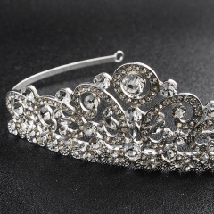 Fashion silver women rhinestone  crystal wedding round  bridal tiaras  crown
