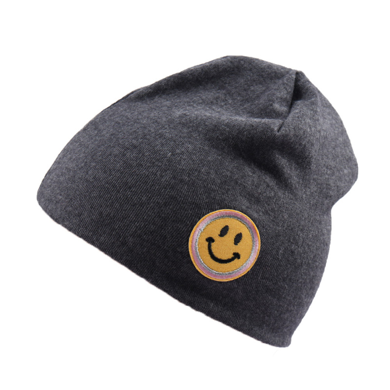 Wholesale embroidered logo emoji beanie unisex winter kinted hats