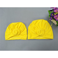 Amazon hot sale solid color soft cotton knot mom and baby hats for women and baby