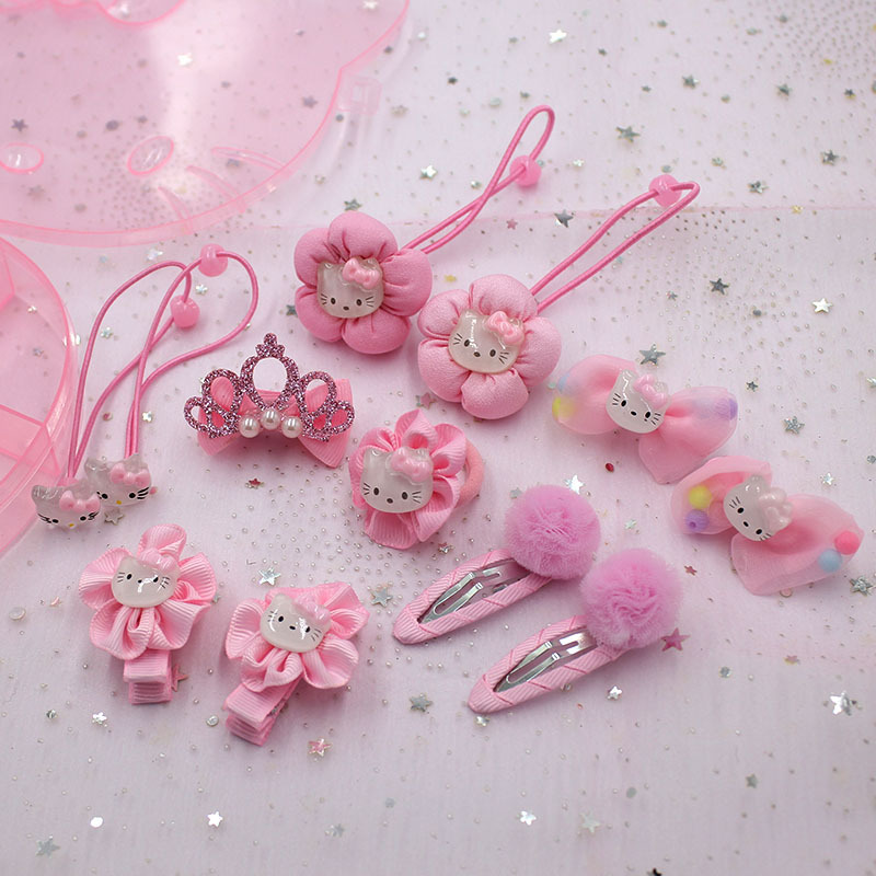 Hot baby girls hello kitty hair band barrettes hair accessories gift box
