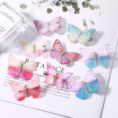 Factory direct sales cute colorful baby girl metal butterfly hair clip for kid