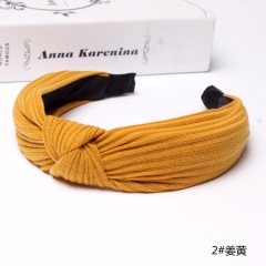 Solid colors Custom vintage strip cloth women headband Cross Knot Hair hoop