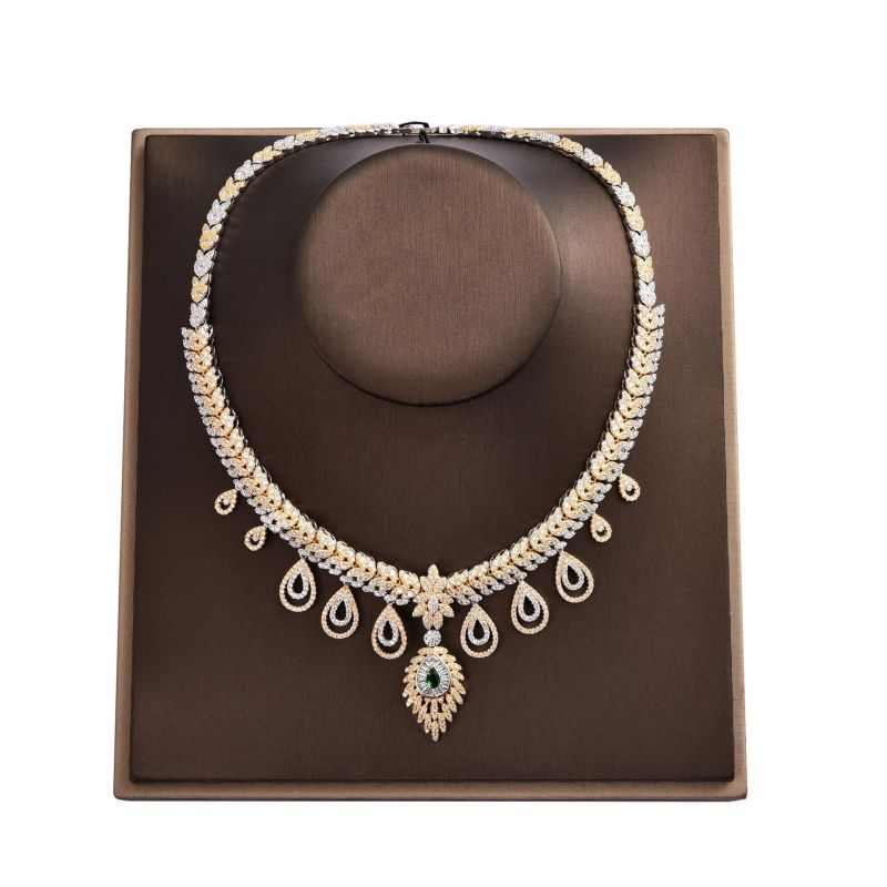 2019 fashion aaa copper Bridal wedding earrings bracelet zircon wedding jewelry sets