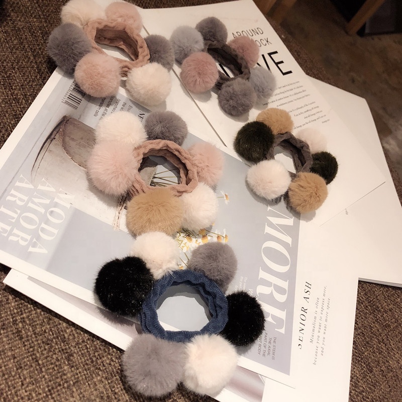 2020 Korean women hair accessories autumn and winter fabric elastic hair tie ball