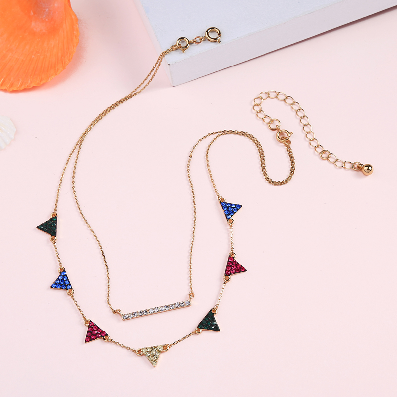 Wholesale women gift jewelry stainless steel pearl design colorful flag necklace Wholesale women gift jewelry stainless steel pearl design colorful flag necklace