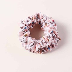 2020 new fashion girls printed leopard striped pleated hair scrunchies