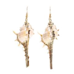 new fashion amazon ins sand beach sea jewelry gold plated pearl counch shell drop earring