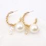 Bohemian Gold Plated Metal Women Baroque Chandelier Twist Pearl Drop Earrings Bohemian Gold Plated Metal Women Baroque Chandelier Twist Pearl Drop Earrings