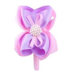 Amazon Hot Sale Colorful Children Fabric Baby Girl Pearl Bows Headbands
