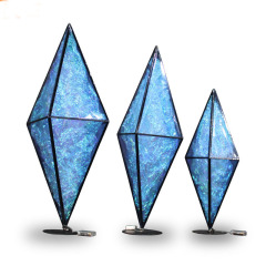 custom Gold metal diamond-shape rhombic Road Lead stage decoration event wedding table centerpieces