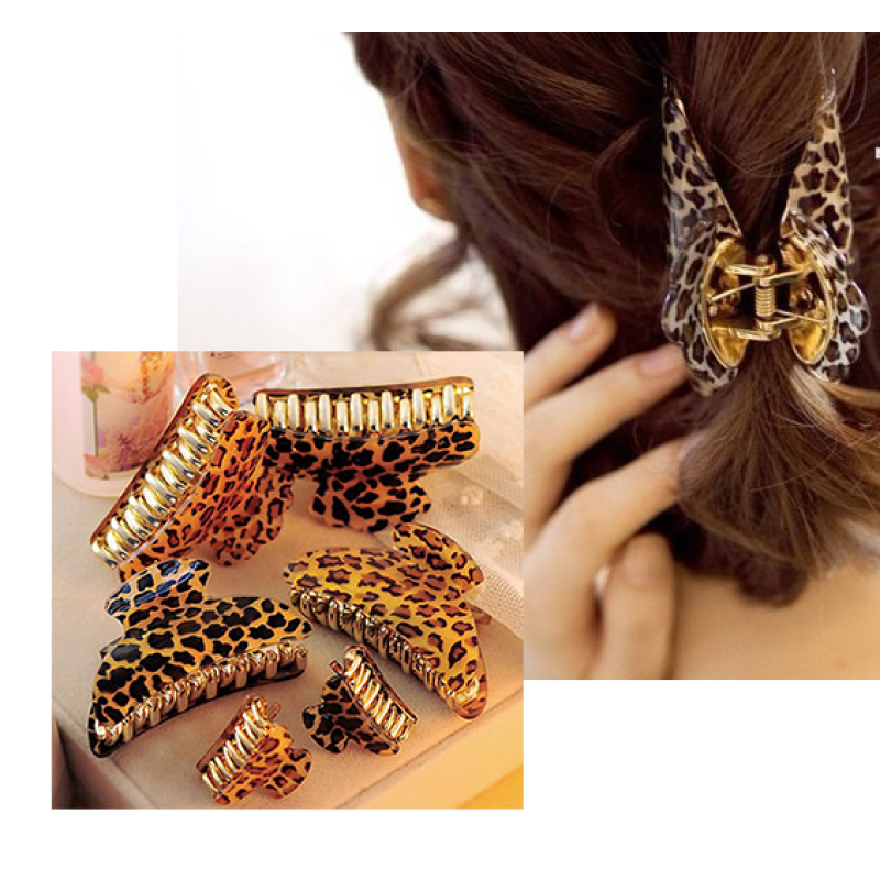 baroque Girls ladies Acrylic leopard Hair Claws Pins Clamps Hair accessories
