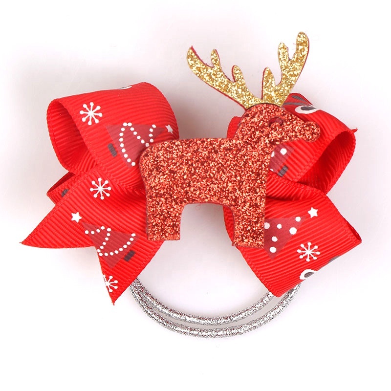 New accessories christmas tree santa claus moose  kid headwear small elastic hair band