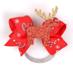 New accessories christmas tree santa claus moose kid headwear small elastic hair band