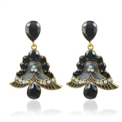 New exquisite fashion wings rhinestone full diamond resin bell women earrings