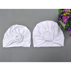 Amazon hot sale solid color soft cotton knot mom and baby hats for women and baby