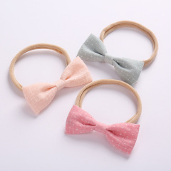 wholesale ins cute bow knot stylish elastic latest designs plain hair accessories baby headbands for girls