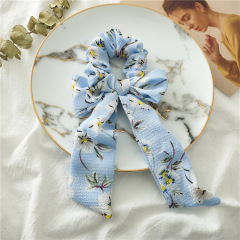 New arrival girls stain scarf scrunchies with bow elastic hair bands for women
