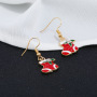 Trendy new rhinestone alloy oil drip paint christmas stocking women hook earrings Trendy new rhinestone alloy oil drip paint christmas stocking women hook earrings