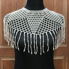 Bohemian African bridal showTribal Handmade Shoulder Purple Statement pearl Ethnic Bib Choker necklace Bohemian African bridal showTribal Handmade Shoulder Purple Statement pearl Ethnic Bib Choker necklace