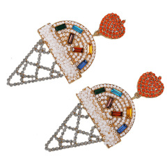 New style women Ice cream shape beads earrings accessories earring bohemian crystal
