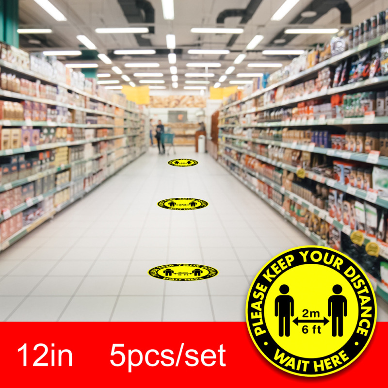 12 inch removable waterproof keep your distance social distancing PVC floor stickers 12 inch removable waterproof keep your distance social distancing PVC floor stickers
