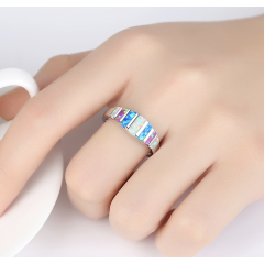 Fashion jewelry accessories enamel colorful engagement opal stones ring