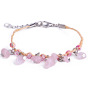 Wholesale pink green natural stone Gravel straw cowrie shell bracelet