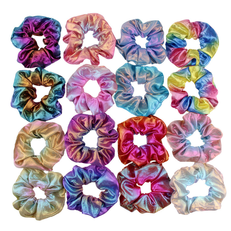wholesale fancy Women Fashion Scrunchies rainbow Solid Color Check Ponytail Holders girls elastic flat hair tie wholesale fancy Women Fashion Scrunchies rainbow Solid Color Check Ponytail Holders girls elastic flat hair tie