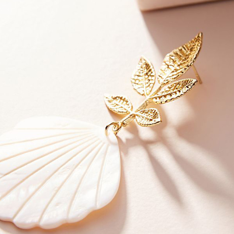 wholesale fashion trendy alloy women eardrop leaf nature shell earrings wholesale fashion trendy alloy women eardrop leaf nature shell earrings