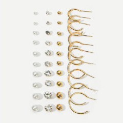 20 pairs/set Hot korean fashion women diamond stud crystal earrings for women