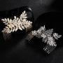Handmade flower gold crystal hair accessories wedding bridal hair combs