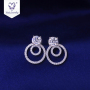 New 18k gold silver Elegant Dangle Hoop stud charm Moissanite Diamond Earrings