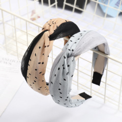Wholesale Elegant Ladies Hair Accessories Polyester Fabric Dot Hair Band